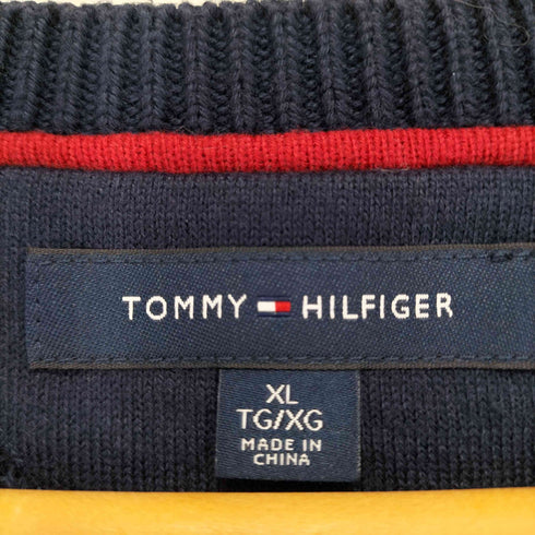 トミーヒルフィガー TOMMY HILFIGER ロゴデザイン コットンニットセーター メンズ JPN:XL