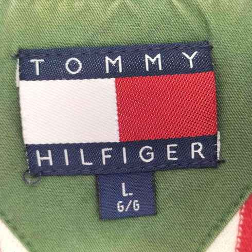 トミーヒルフィガー TOMMY HILFIGER エンブレム刺繍 ストライプS/Sポロシャツ メンズ JPN:L