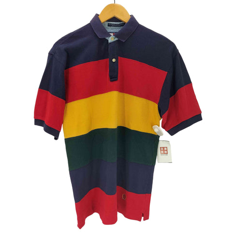 トミーヒルフィガー TOMMY HILFIGER エンブレム刺繍 マルチカラー S/Sポロシャツ メンズ JPN:XL