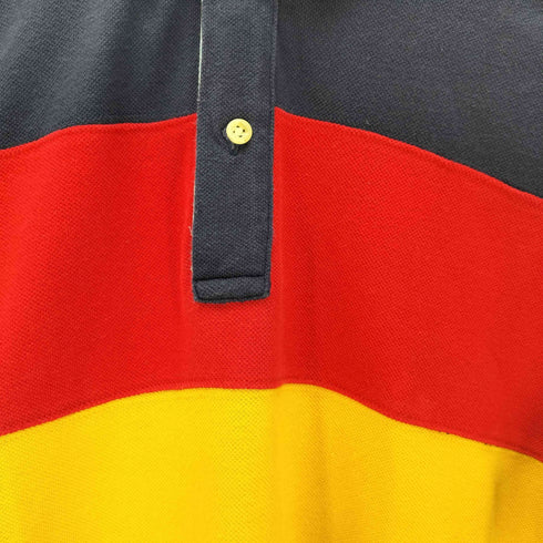 トミーヒルフィガー TOMMY HILFIGER エンブレム刺繍 マルチカラー S/Sポロシャツ メンズ JPN:XL