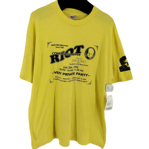 ヘインズ Hanes 90s USA製 シングルステッチ パーティー 両面プリント Tシャツ メンズ import:XL