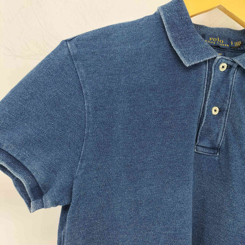 ポロラルフローレン POLO RALPH LAUREN インディゴ染め ポニー刺繍 鹿の子ポロシャツ メンズ SP