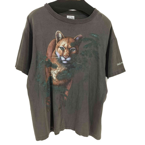 TURNER 90s USA製 シングルステッチ アニマルプリント Tシャツ メンズ import:L