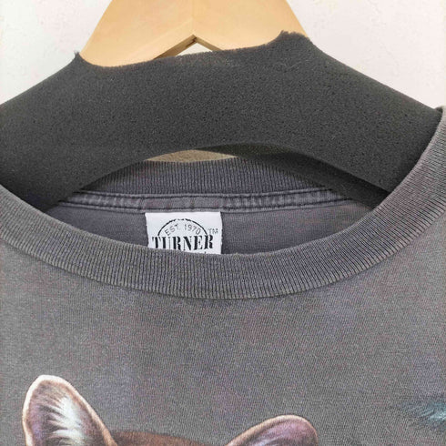 TURNER 90s USA製 シングルステッチ アニマルプリント Tシャツ メンズ import:L