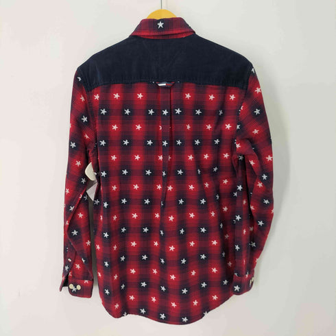 トミージーンズ tommy jeans 星柄 両フラップ チェックネルシャツ メンズ JPN:S