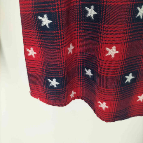 トミージーンズ tommy jeans 星柄 両フラップ チェックネルシャツ メンズ JPN:S
