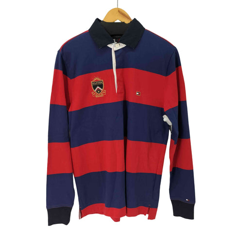 トミーヒルフィガー TOMMY HILFIGER ロゴ刺繍 2トーン ボーダーラガーシャツ メンズ JPN:M