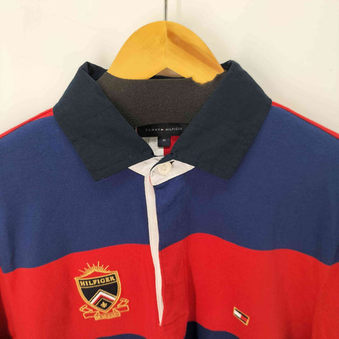 トミーヒルフィガー TOMMY HILFIGER ロゴ刺繍 2トーン ボーダーラガーシャツ メンズ JPN:M