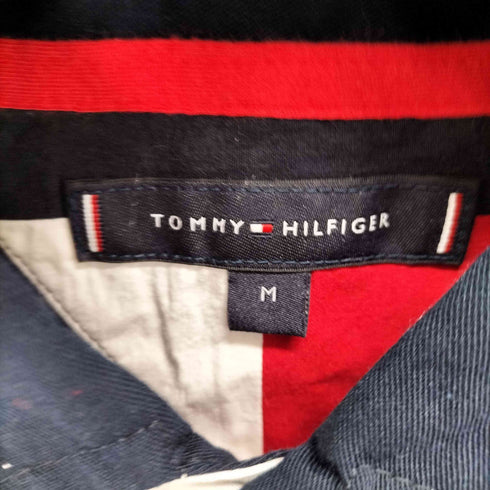 トミーヒルフィガー TOMMY HILFIGER ロゴ刺繍 2トーン ボーダーラガーシャツ メンズ JPN:M