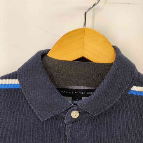 トミーヒルフィガー TOMMY HILFIGER ロゴ刺繍 ボーダーポロシャツ メンズ JPN:M