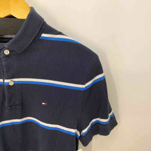 トミーヒルフィガー TOMMY HILFIGER ロゴ刺繍 ボーダーポロシャツ メンズ JPN:M
