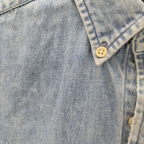 トミーヒルフィガー TOMMY HILFIGER エンブレム刺繍 長袖ボタンダウンデニムシャツ メンズ JPN:L