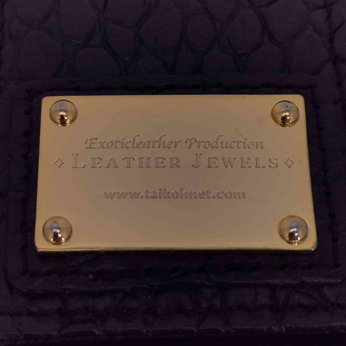 LEATHER JEWELS クロコ型押し二つ折りレザー財布 レディース