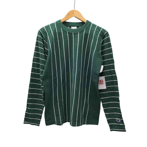 チャンピオン Champion 刺繍タグ REVERSE WEAVE T-SHIRT HEAVY WEIGHT JERSEY リバースウィーブ ストライプ カットソー ロンT 袖目付き メンズ import:M