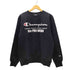 チャンピオン Champion 黒単 復刻 AUTHENTIC AMERICAN メッシュ ロゴ プリント スウェット 裏起毛 袖目付き メンズ import:L