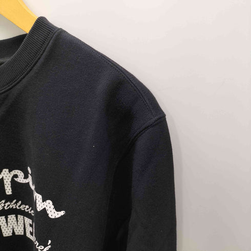 チャンピオン Champion 黒単 復刻 AUTHENTIC AMERICAN メッシュ ロゴ プリント スウェット 裏起毛 袖目付き メンズ import:L