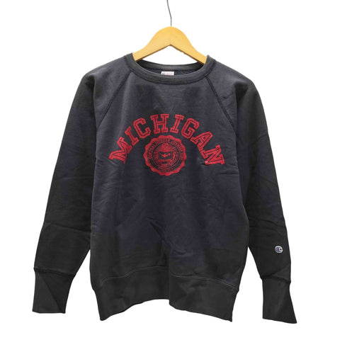 チャンピオン Champion PROCESSED SPORTSWEAR 復刻 小文字ランタグ MICHIGAN ミシガン カレッジ プリント ラグラン スウェット 袖目付き ロングリブ メンズ import:M