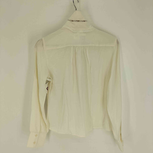 マックスマーラ MAX MARA 花柄 レース 切替 ギャザー スタンドネック L/S シルク シャツ レディース 36