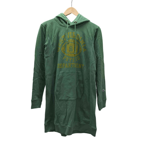 チャンピオン Champion 刺繍タグ REVERSE WEAVE リバースウィーブ WEST VIRGINIA ウェスト ヴァージニア カレッジ ラグビー プリント パーカー ワンピース レディース import:M