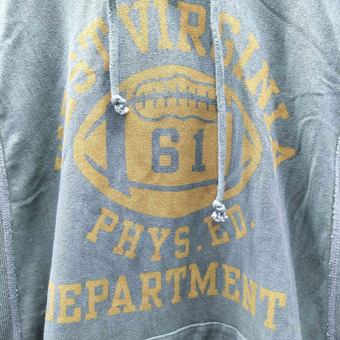 チャンピオン Champion 刺繍タグ REVERSE WEAVE リバースウィーブ WEST VIRGINIA ウェスト ヴァージニア カレッジ ラグビー プリント パーカー ワンピース レディース import:M