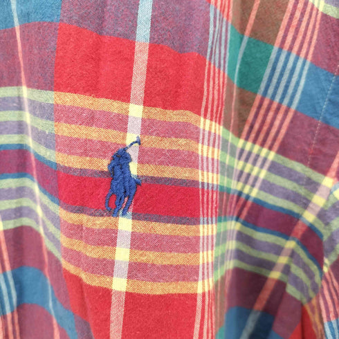 ラルフローレン RALPH LAUREN CLASSIC FIT マドラスチェック 半袖ボタンダウンシャツ メンズ JPN:L