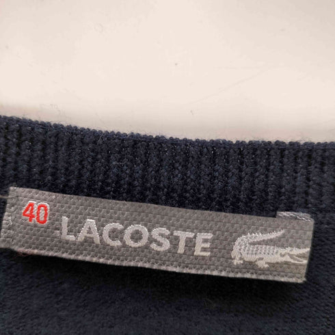ラコステ LACOSTE ロゴ刺繍 シルク カシミヤ Vネックニットベスト レディース JPN:40