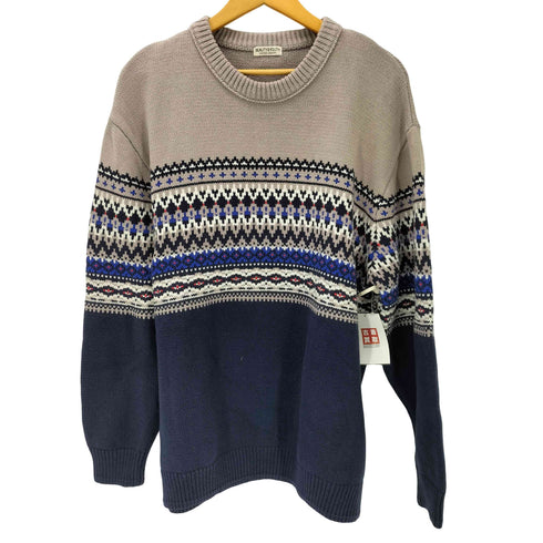 ビューティーアンドユースユナイテッドアローズ BEAUTY & YOUTH UNITED ARROWS パネルジャガードクルーネックニット メンズ JPN:XL