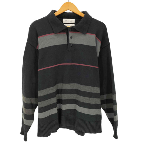 ナノユニバース NANO universe Griffin Hartland ストライプニットポロシャツ メンズ JPN:L