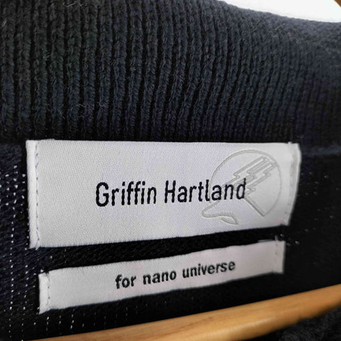 ナノユニバース NANO universe Griffin Hartland ストライプニットポロシャツ メンズ JPN:L