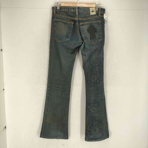 BILL WALL DENIM MADE IN USA フレアデニムパンツ 花 Y2K レディース US:26-27