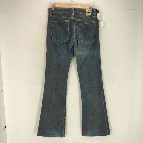 BILL WALL DENIM MADE IN USA フレアデニムパンツ エンブレム Y2K レディース US:26-27
