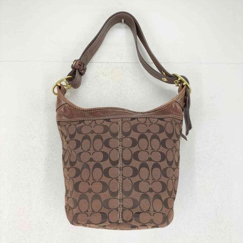 コーチ COACH レザー切替シグネチャーロゴキャンバスショルダーバッグ レディース