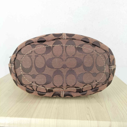 コーチ COACH レザー切替シグネチャーロゴキャンバスショルダーバッグ レディース