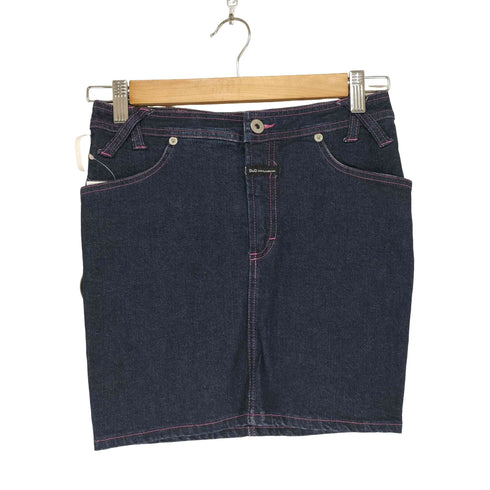 ディーアンドジードルチェアンドガッバーナ D&G DOLCE&GABBANA 00S Y2K カラーステッチデニムペンシルスカート レディース 24/38