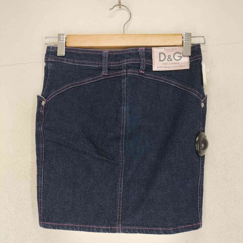 ディーアンドジードルチェアンドガッバーナ D&G DOLCE&GABBANA 00S Y2K カラーステッチデニムペンシルスカート レディース 24/38