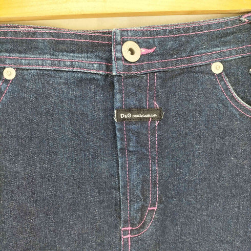 ディーアンドジードルチェアンドガッバーナ D&G DOLCE&GABBANA 00S Y2K カラーステッチデニムペンシルスカート レディース 24/38