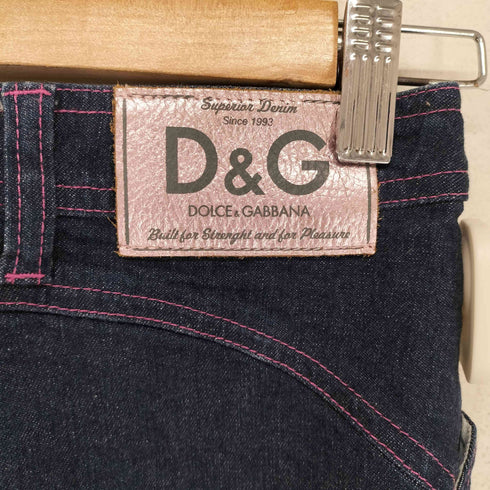 ディーアンドジードルチェアンドガッバーナ D&G DOLCE&GABBANA 00S Y2K カラーステッチデニムペンシルスカート レディース 24/38