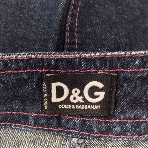 ディーアンドジードルチェアンドガッバーナ D&G DOLCE&GABBANA 00S Y2K カラーステッチデニムペンシルスカート レディース 24/38