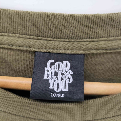 イグザンプル EXAMPLE GOD BLESS YOU 両面プリント クルーネックTシャツ メンズ JPN:L
