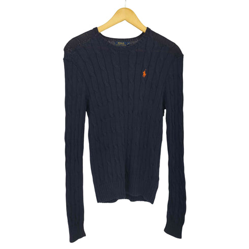 ポロラルフローレン POLO RALPH LAUREN ロングスリーブ ポニー刺繍ケーブルニット レディース import:M