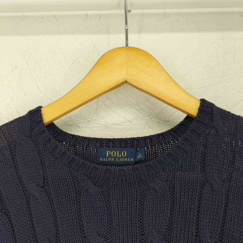 ポロラルフローレン POLO RALPH LAUREN ロングスリーブ ポニー刺繍ケーブルニット レディース import:M