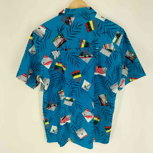 castaways トルコ製 総柄 写真 フォト プリント S/S アロハ シャツ メンズ L