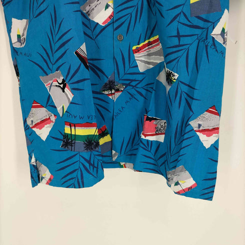 castaways トルコ製 総柄 写真 フォト プリント S/S アロハ シャツ メンズ L