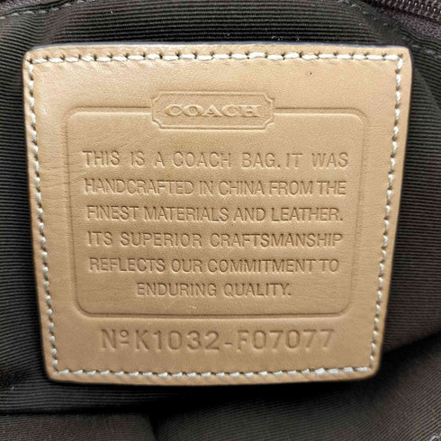 コーチ COACH シグネチャーロゴ レザー切替キャンバスショルダーバッグ レディース