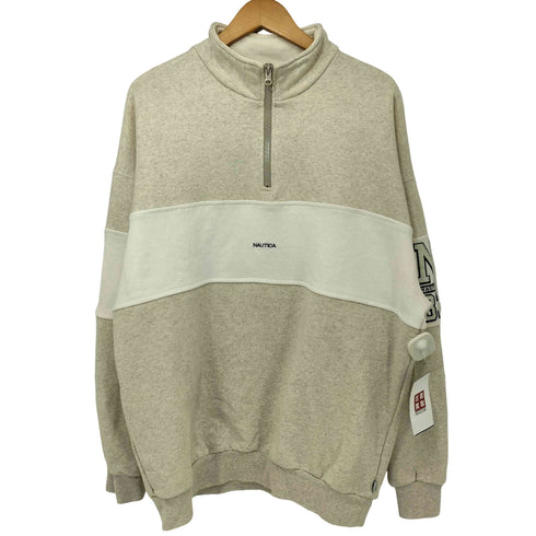 ノーティカ NAUTICA 袖ワッペン ハーフジップ スウェット プルオーバー メンズ import:L