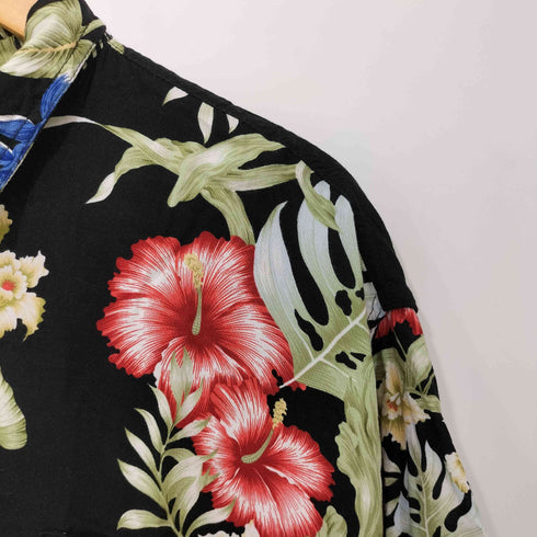 HIBISCUS COLLECTION HAWAII 00S レーヨン ハイビスカス柄 アロハ シャツ メンズ import:L