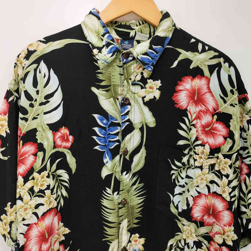 HIBISCUS COLLECTION HAWAII 00S レーヨン ハイビスカス柄 アロハ シャツ メンズ import:L