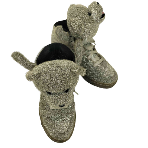 アディダス adidas JS Bear Tinsel Silver ベアー クマ ラメ ハイカット スニーカー レディース JPN:24.5