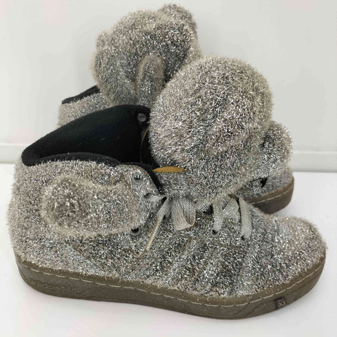 アディダス adidas JS Bear Tinsel Silver ベアー クマ ラメ ハイカット スニーカー レディース JPN:24.5