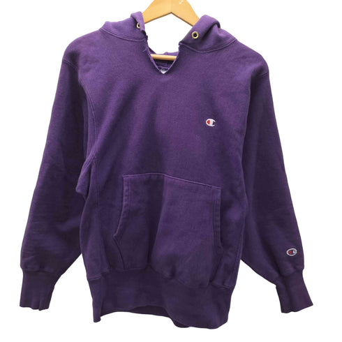 チャンピオン Champion 90S USA製 刺繍タグ REVERSE WEAVE リバースウィーブ プルオーバーパーカー 目付き 首カット ロングリブ メンズ import:M